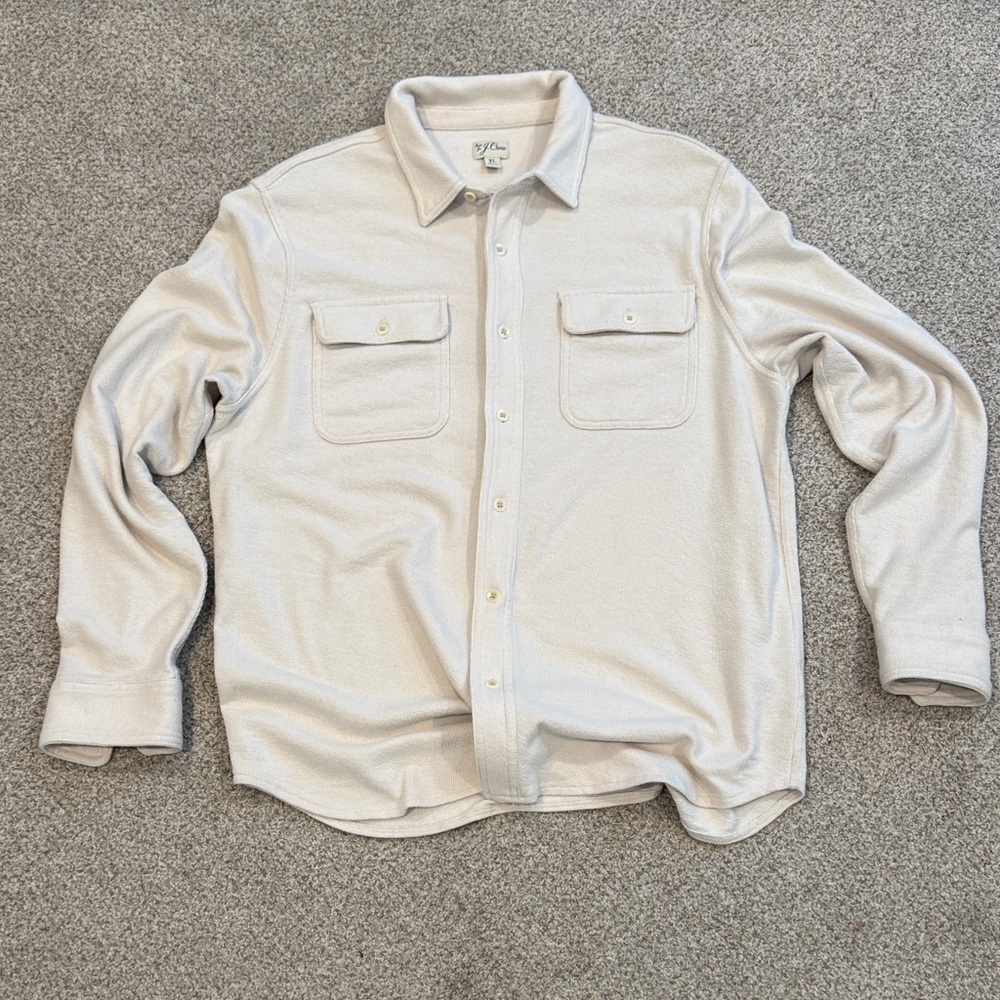 J. Crew Cream Garment Dyed Twill Overshirt XL